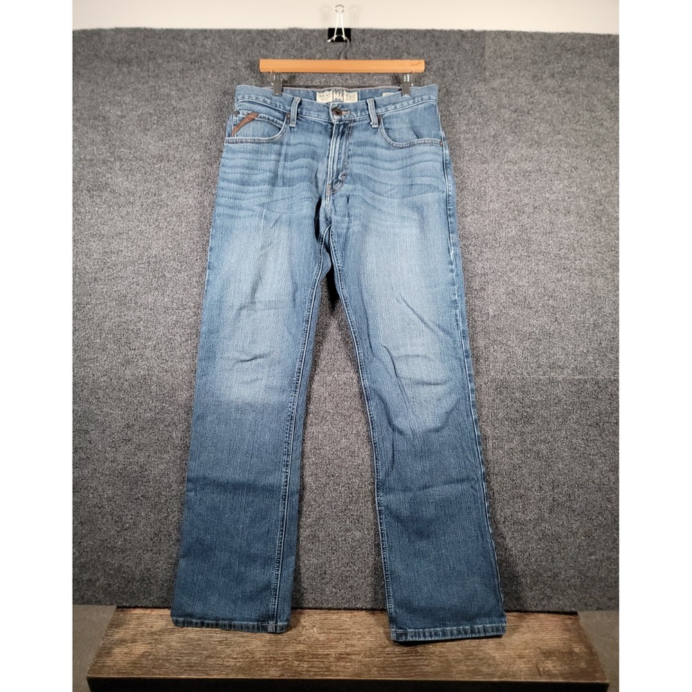 Ariat M4 Bootcut Jeans Mens 32x34 (Fits 34x32) Blue Medium Wash Relaxed Western